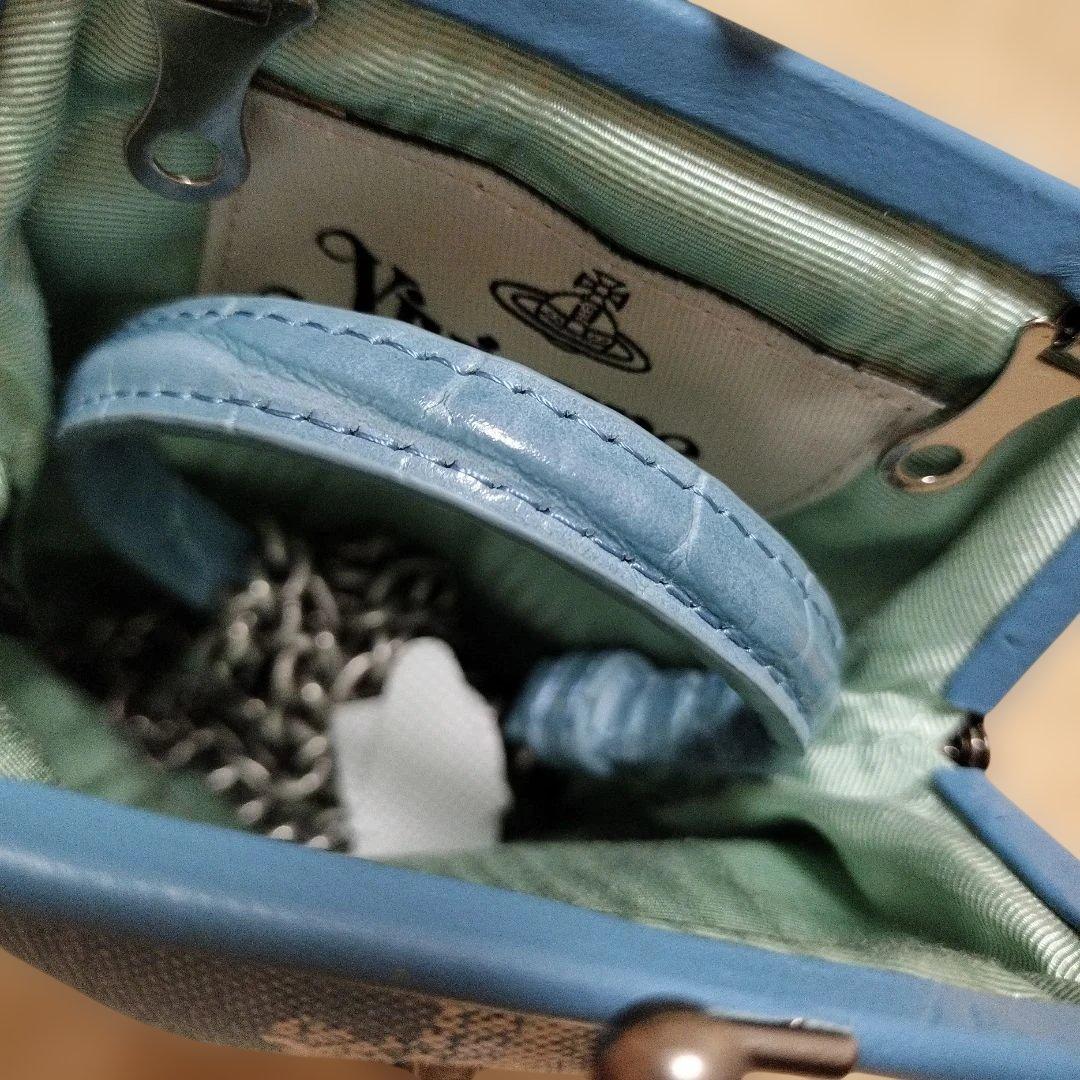 花柄スマホショルダーバッグ 青色デニム　フリンジ　ヴィヴィアンウエストウッド