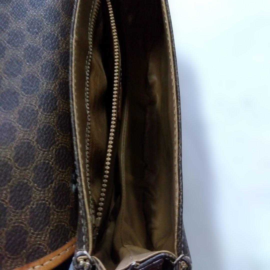 ④セリーヌ ヴィンテージ マカダム柄 ショルダーバッグ レザー CELINE