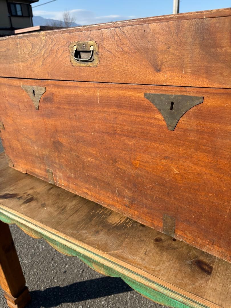 レトロ アンティーク 木製トランク トランク 木箱 船トランク