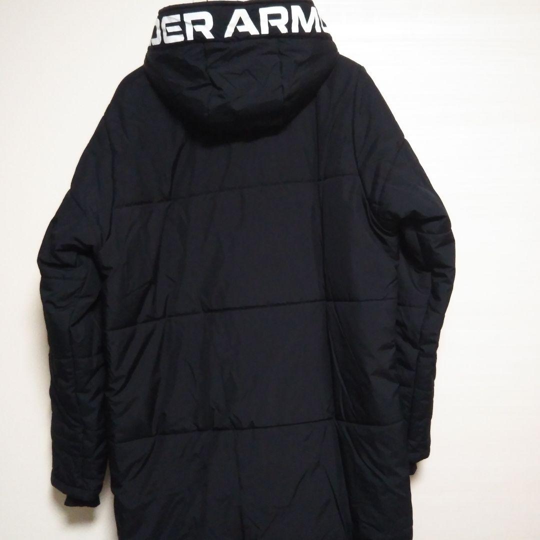 美品 アンダーアーマー ベンチコート ロングコート XLブラック 黒