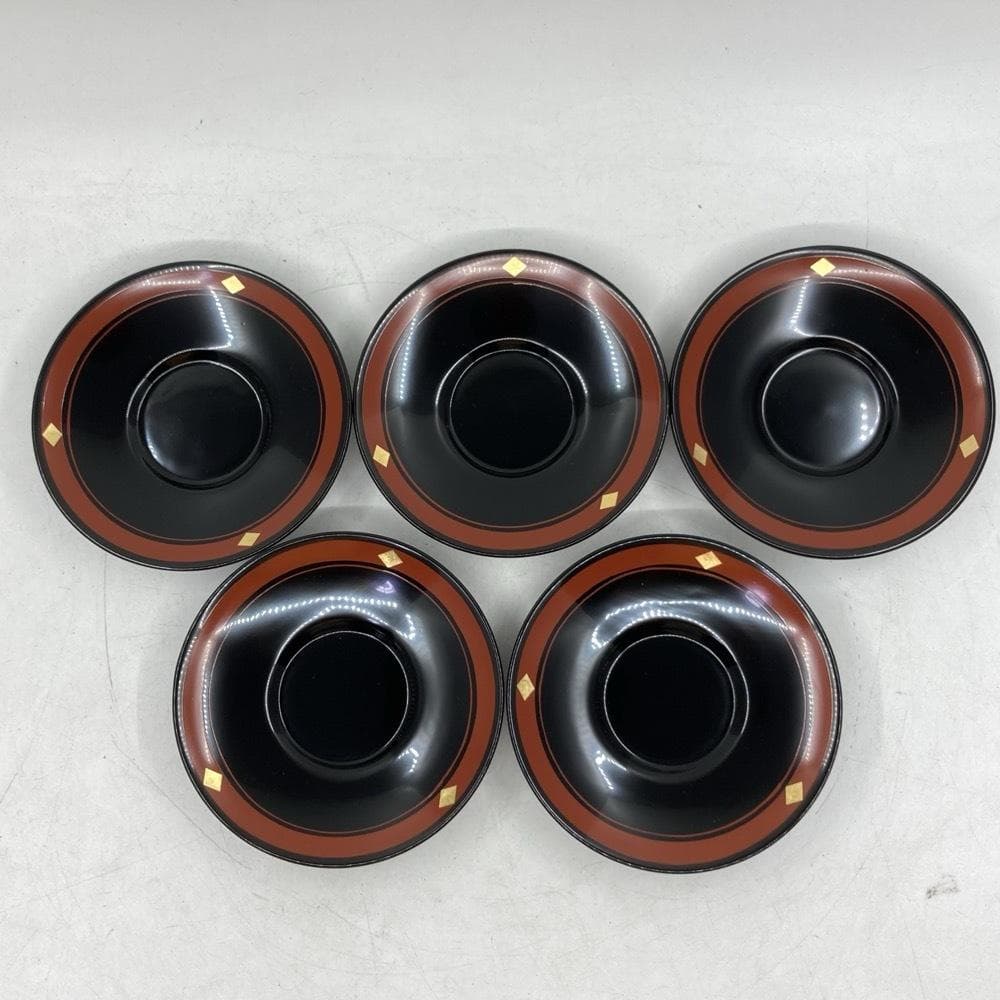 秀衡塗 銘々皿 5客セット 丸三漆器工場 岩手 伝統工芸品 天然木 漆塗り