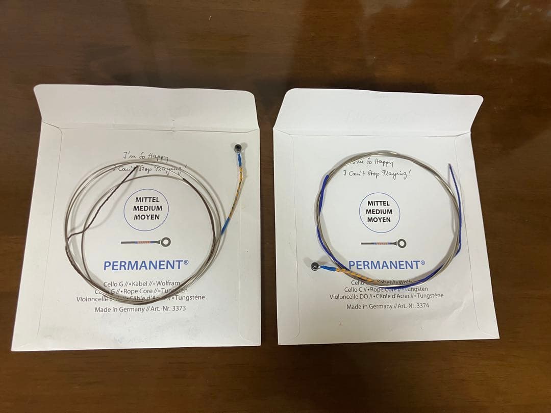 チェロ古弦パーマネントG,C線セット（購入価格3万円）