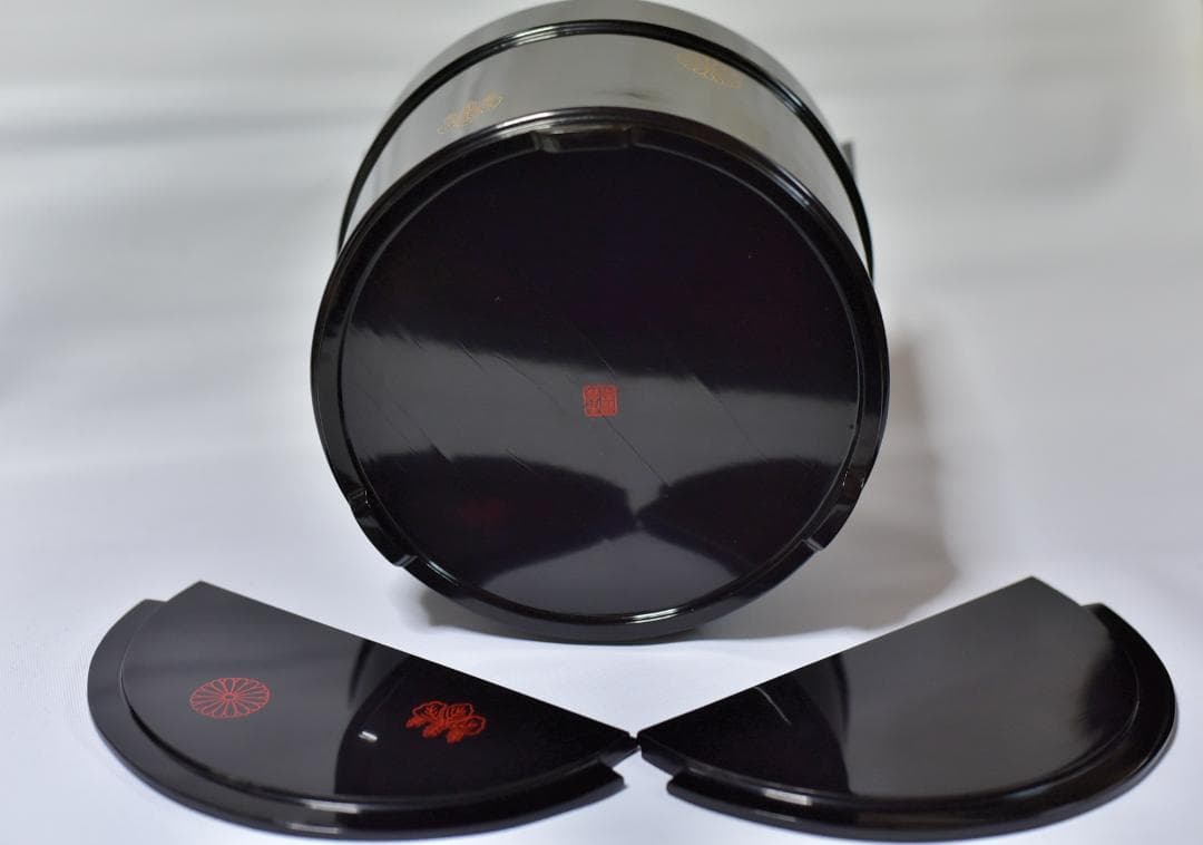 真塗光越造 蔦、桐紋手桶水指 【極上品】お茶道具／共