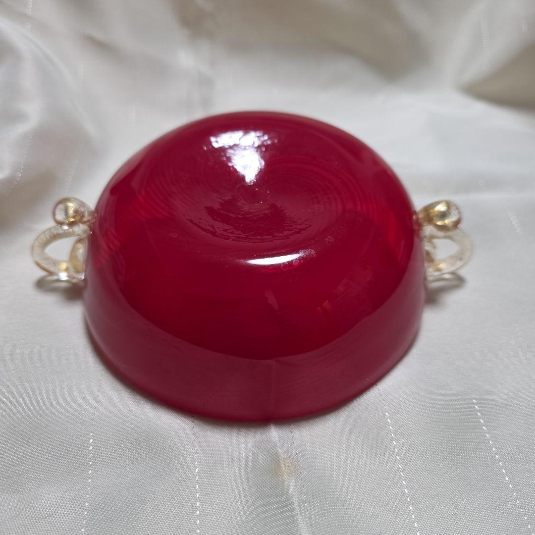 希少】ムラーノグラス ガラスボウル 曲線ハンドル付き イタリア