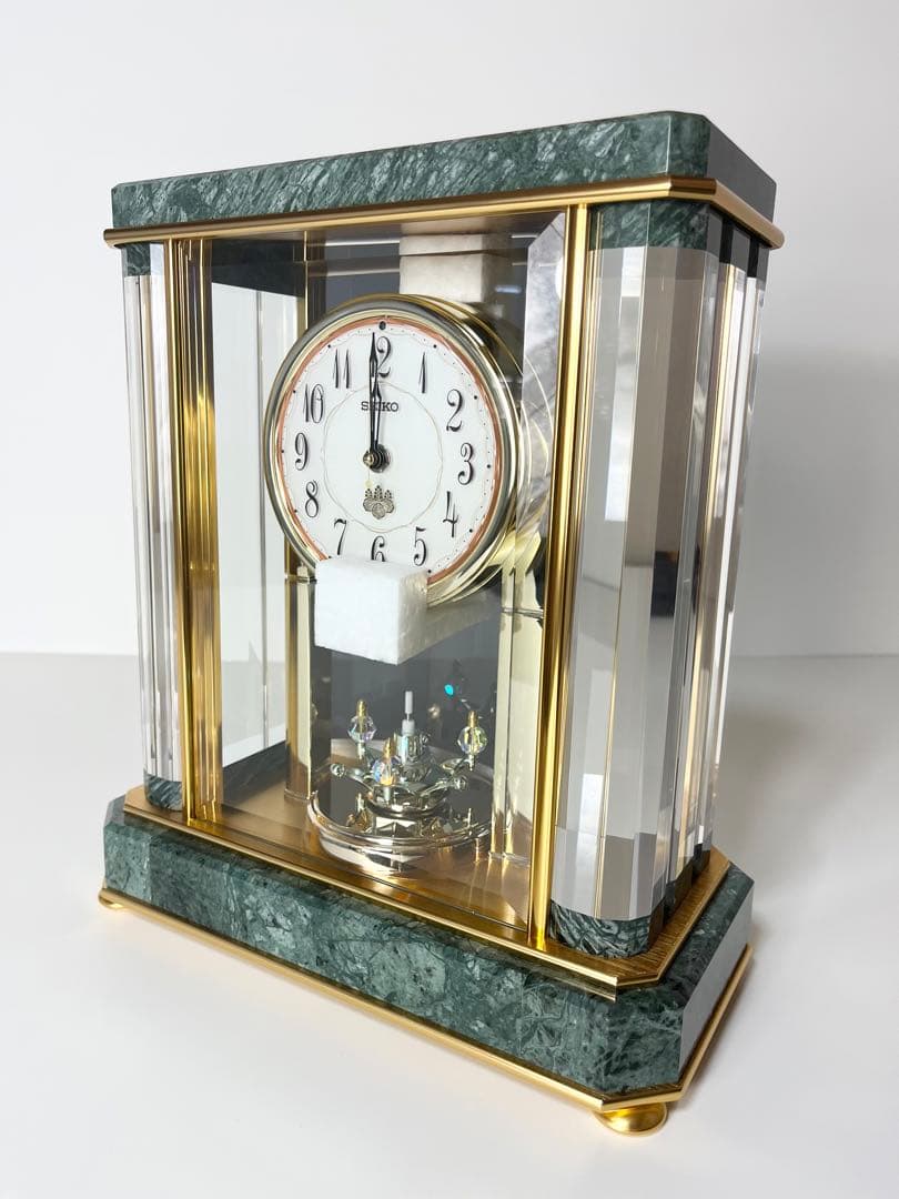 SEIKO EMBLEM 電波置時計 蛇紋石 内閣総理大臣 贈呈品HW926G