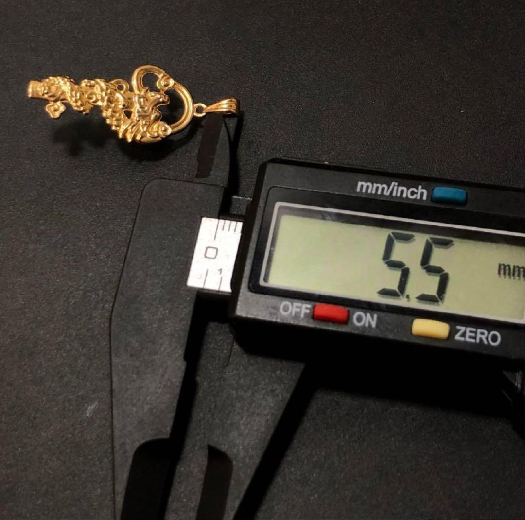 K18 チャーム YG 龍 ネックレストップ 750 18金