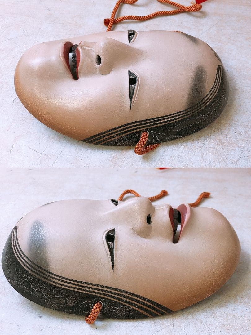 や*ろ様 能面 小面 木彫り 木箱入 女性面 舞台小道具 工芸