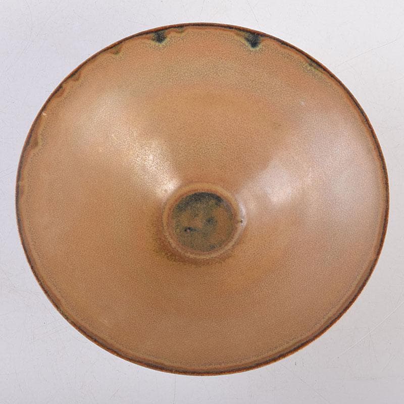 水芙蓉　中国　柿釉　天目茶碗　仕覆・時代箱付　M　R9034