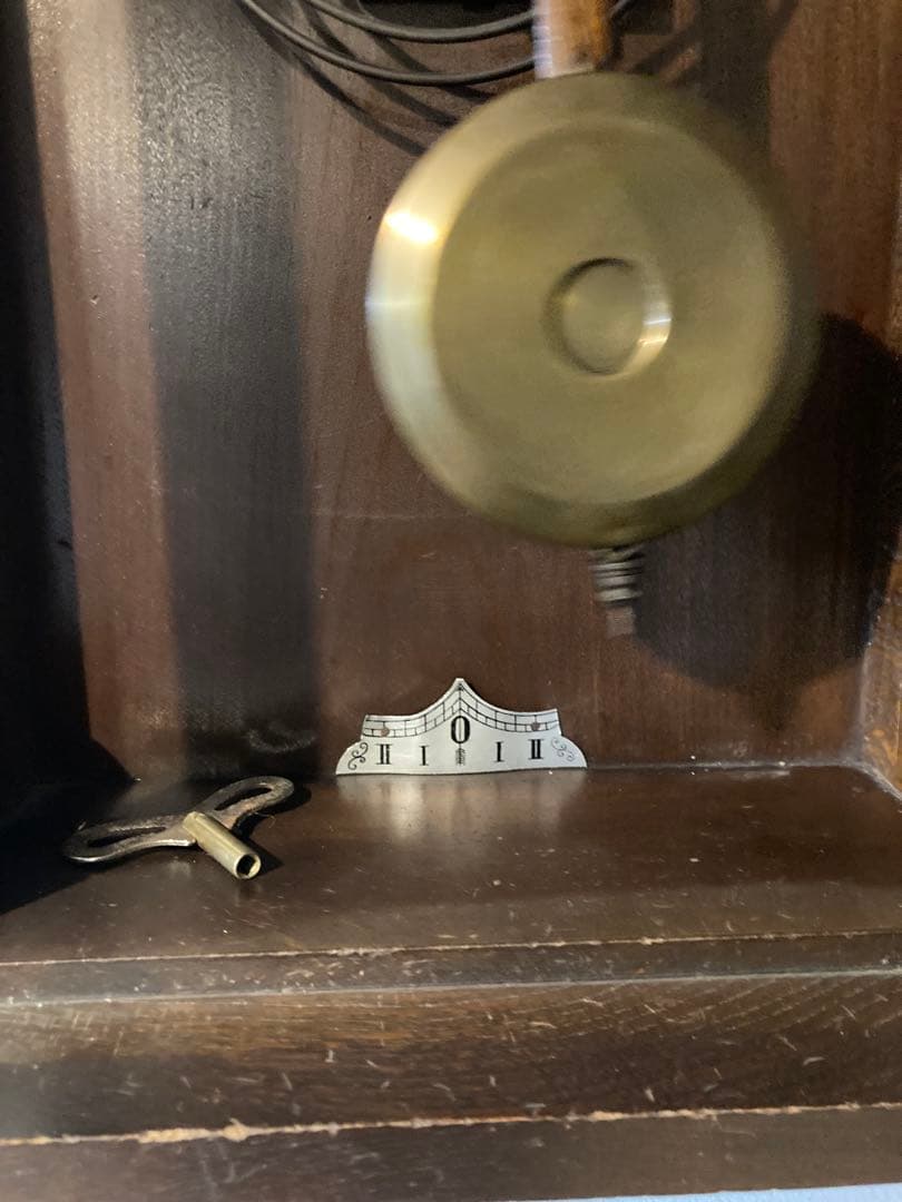 昭和レトロ　愛知時計 ゼンマイ式振り子時計 稼働品　3面ガラス