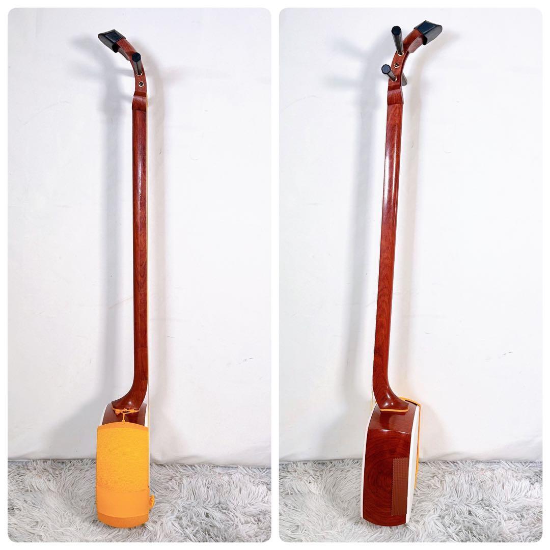 長唄三味線 細棹 花梨 正寸 丸打胴 本皮 皮破れなし 天神欠けなし ②