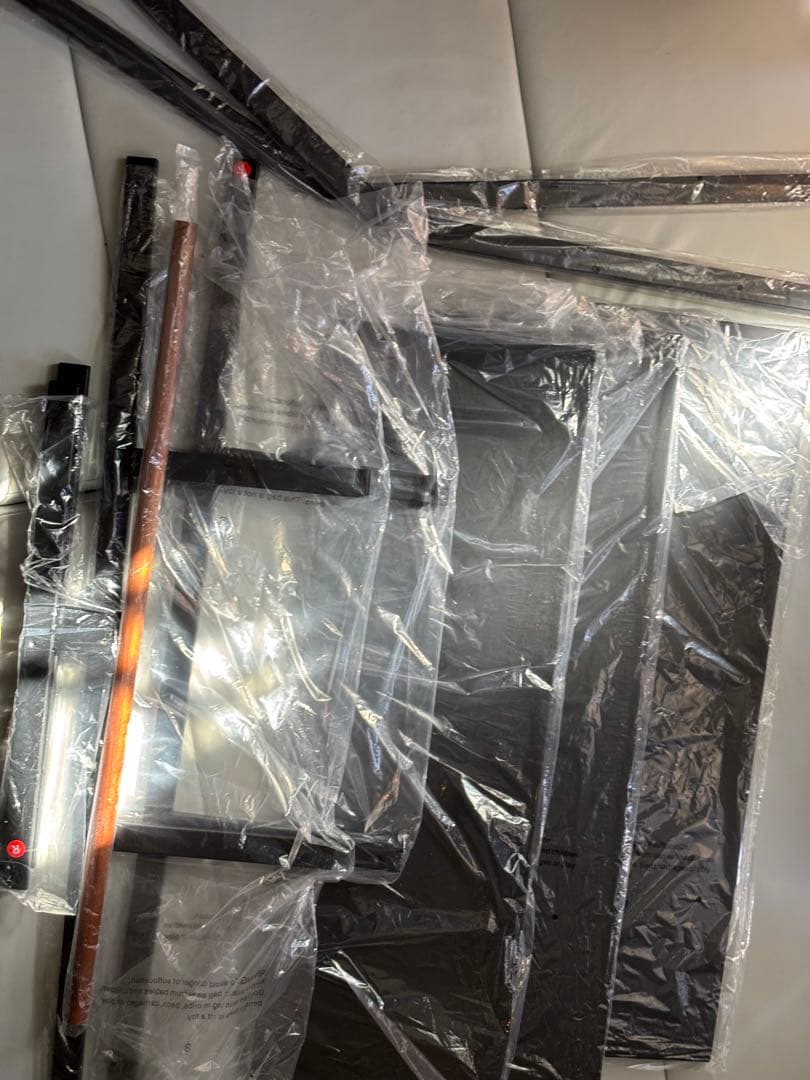 tower_ランドリーシェルフ 3段 ブラック　木目調