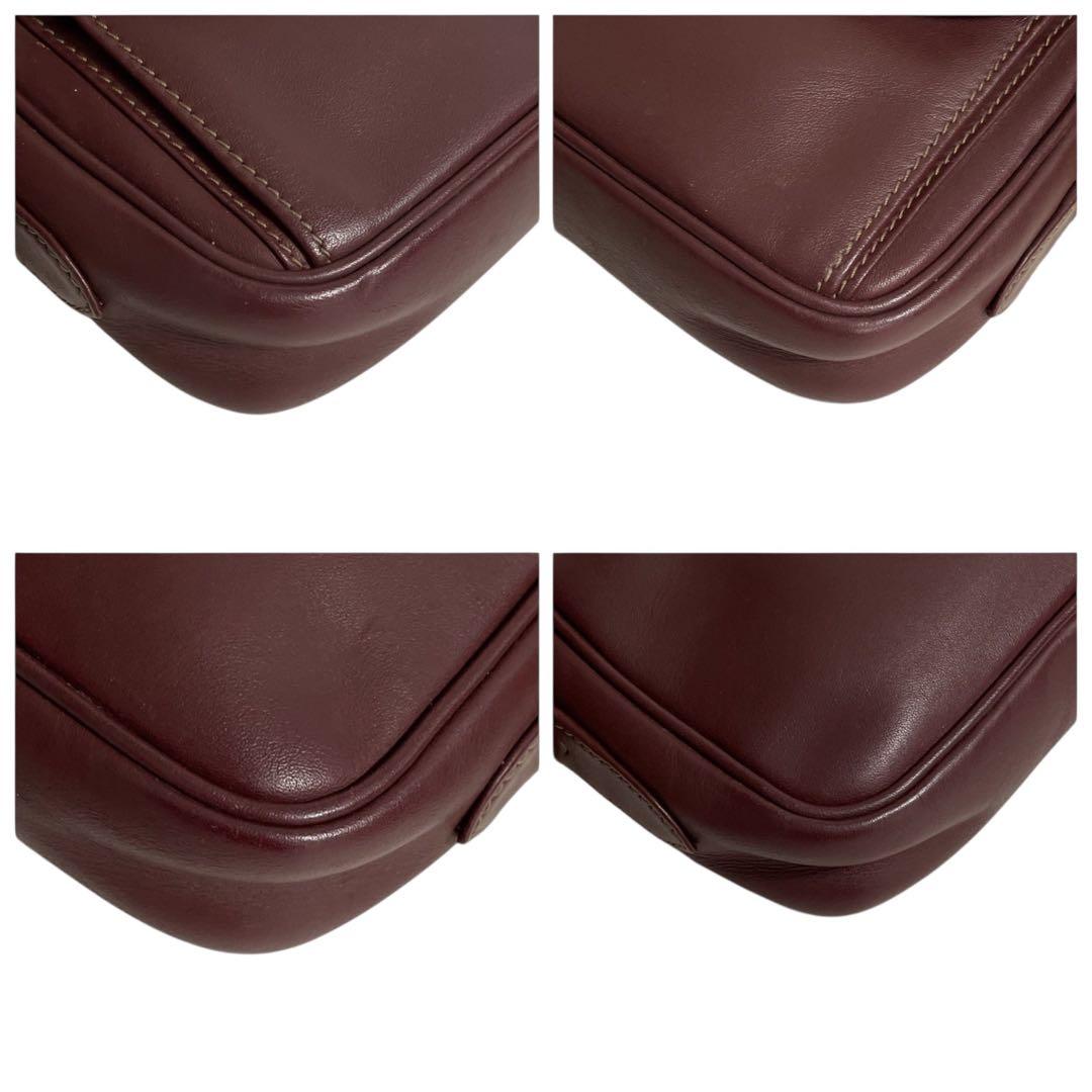 極美品　カルティエ ショルダーバッグ マストライン レザー ボルドー 5283