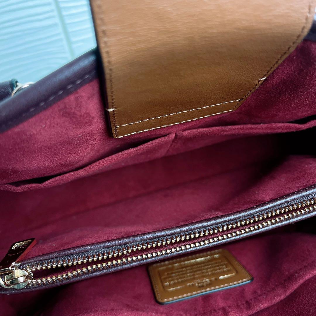 極美品☆COACHコーチ 2wayショルダーバッグ シグネチャー ボルドー