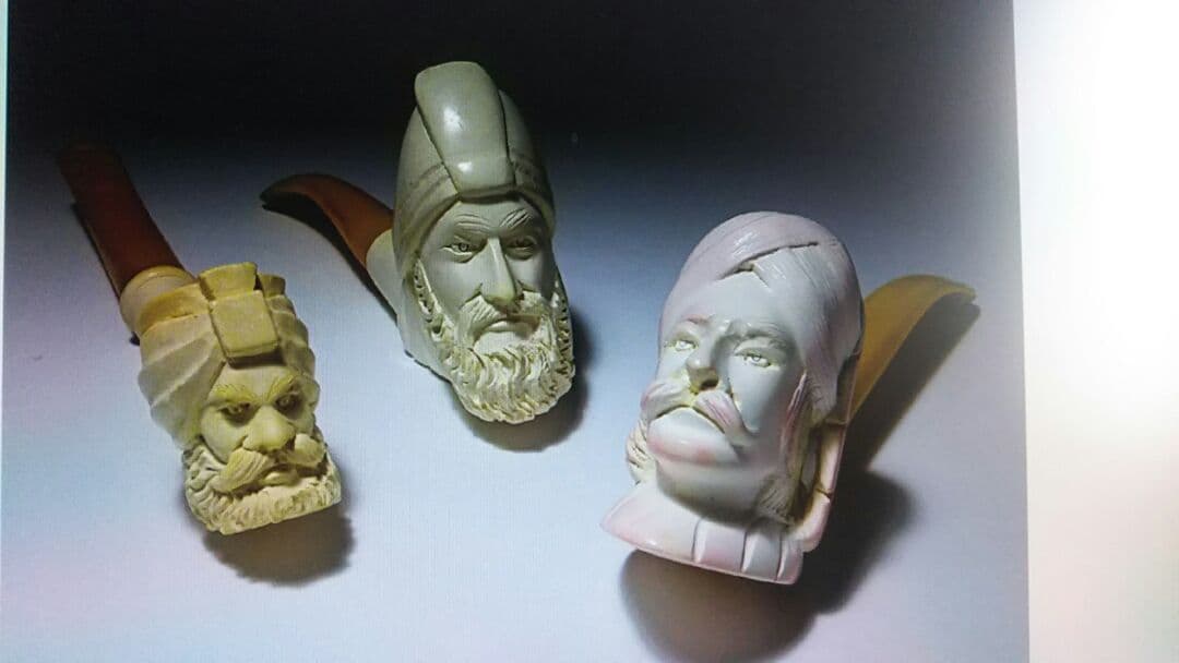 高品質 メシャムパイプ人物彫刻 メシャムパイプ 陶器製人物像パイプ