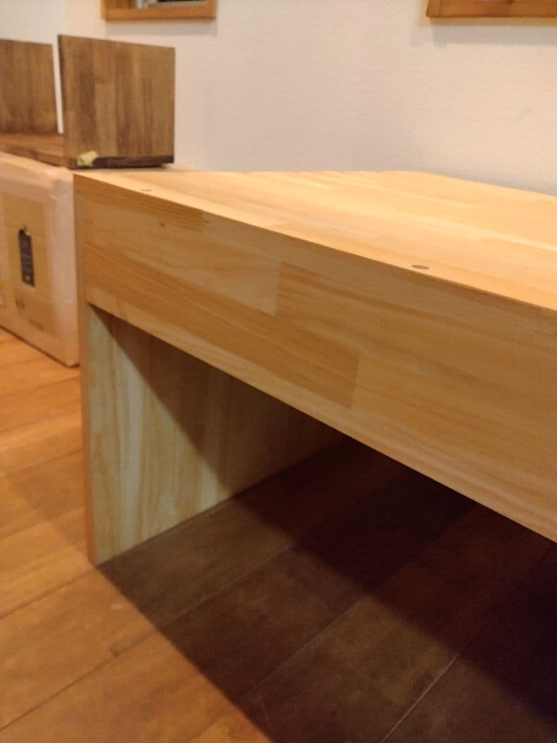 木製 ハンドメイド オーダー コの字 テーブル キヌカ シェルフ ラック