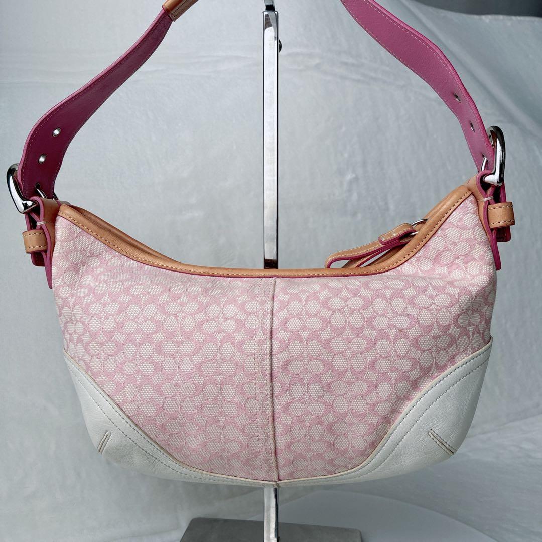 コーチ coach ハンドバッグ ワンショルダー シグネチャー ホーボー ピンク