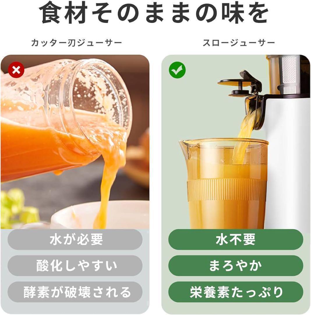 スロージューサー 搾りカス分離 低速回転 ジューサー 小型 ミキサー