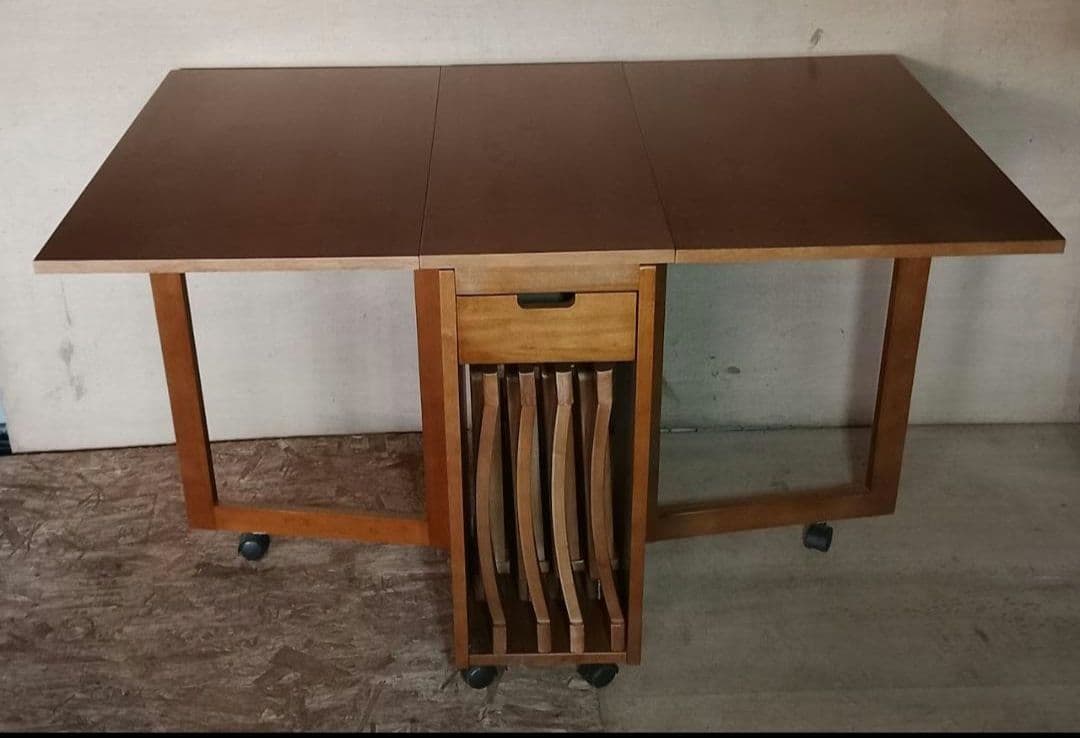 お*め様 バタフライテーブル　折りたたみ　椅子　5点セット