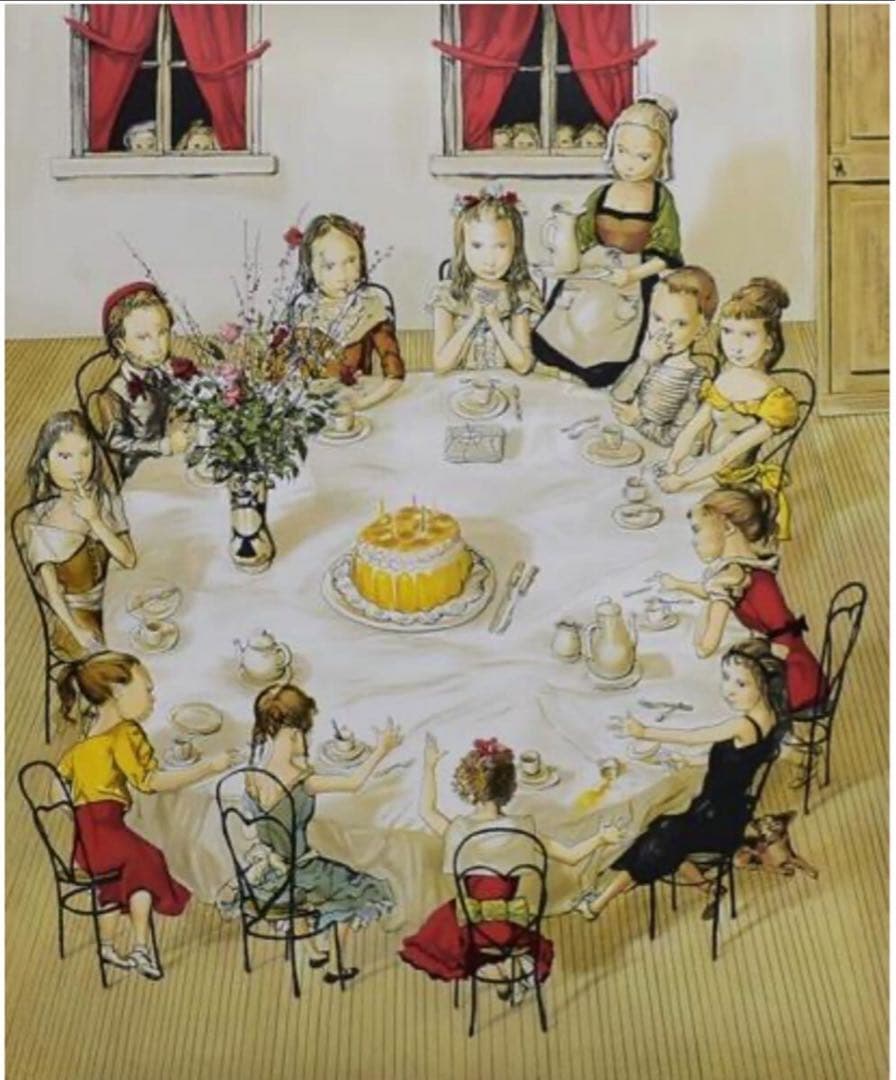 ■希少・格安■藤田嗣治「誕生会」リトグラフ　スタンプサインと印譜　真作　証明書付