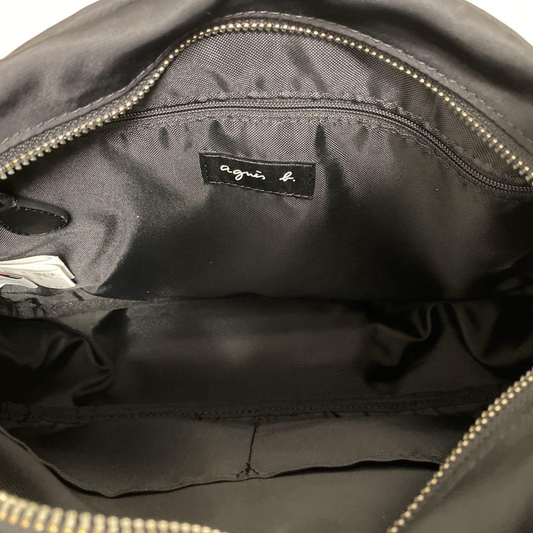 極美品 agnes b. アニエスベー ナイロンショルダーバッグ 黒 ブラック
