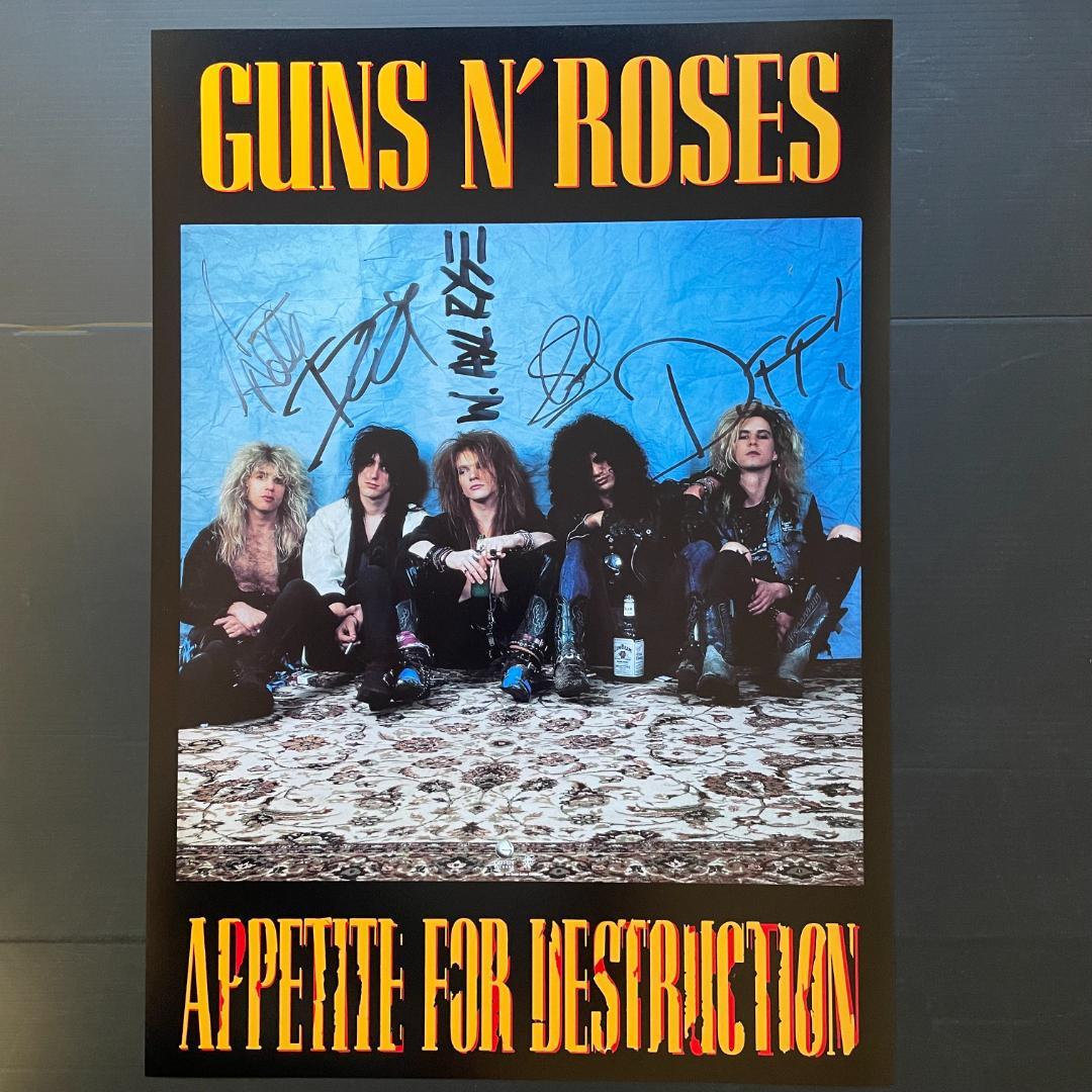 サイン入りポスター☆ガンズ・アンド・ローゼズ（Guns N' Roses