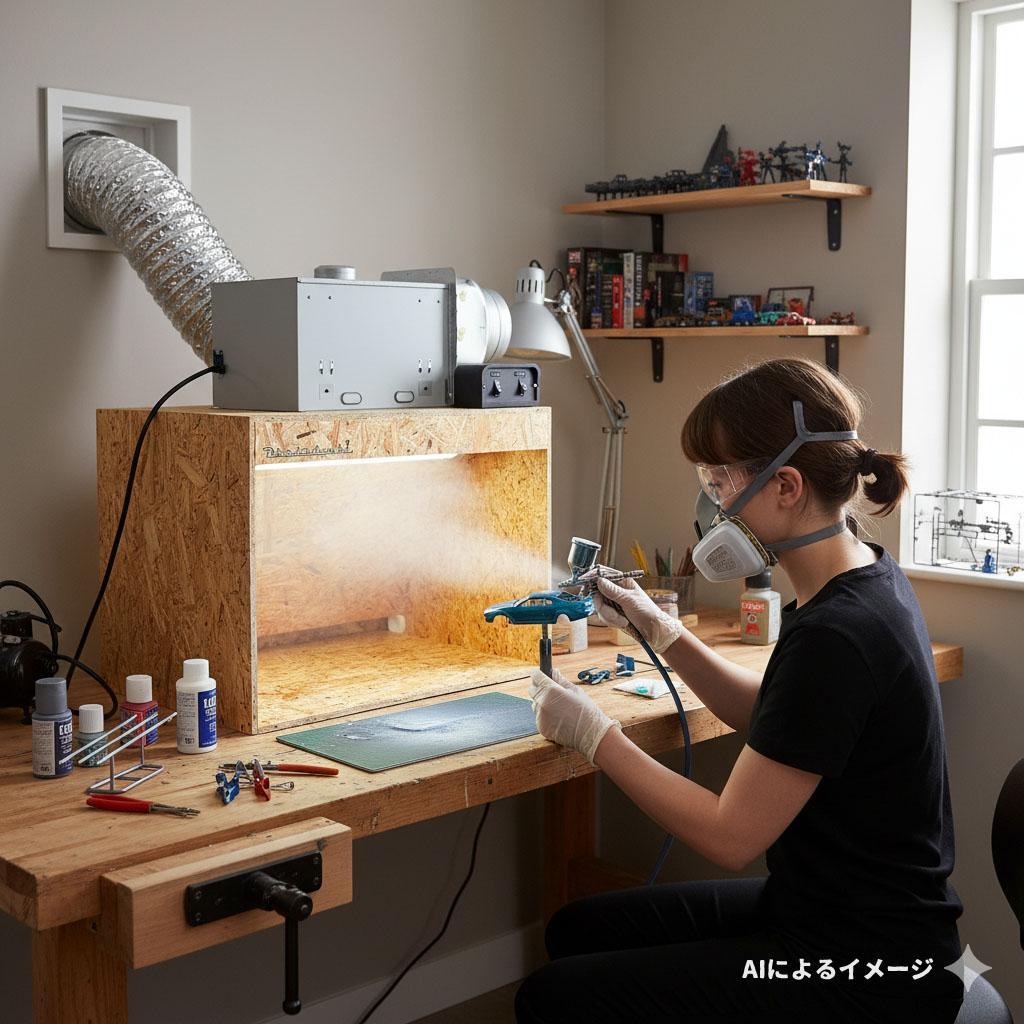 塗装ブース OKADEN BOOTH PRO. 静音シロッコファン お洒落な合板 互換