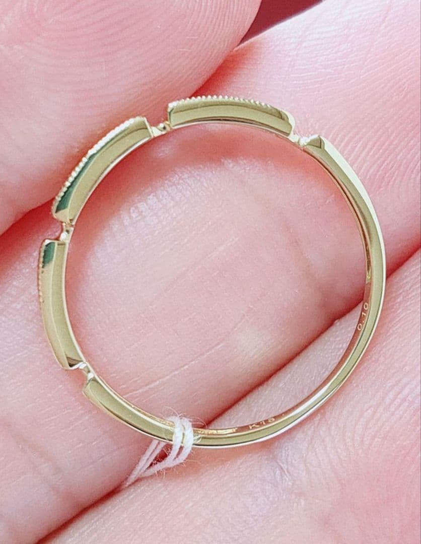 新入荷 未使用品 k18 天然ダイヤモンド リング