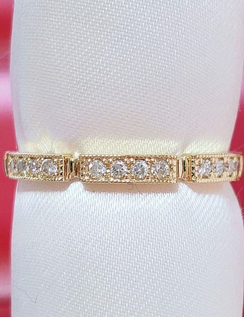 新入荷 未使用品 k18 天然ダイヤモンド リング