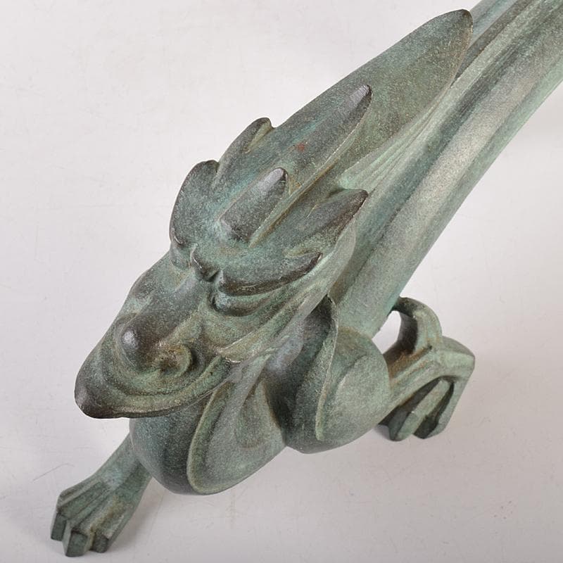 @わんわん　山本雲涛作　青銅　龍　置物　共箱　M　R7839