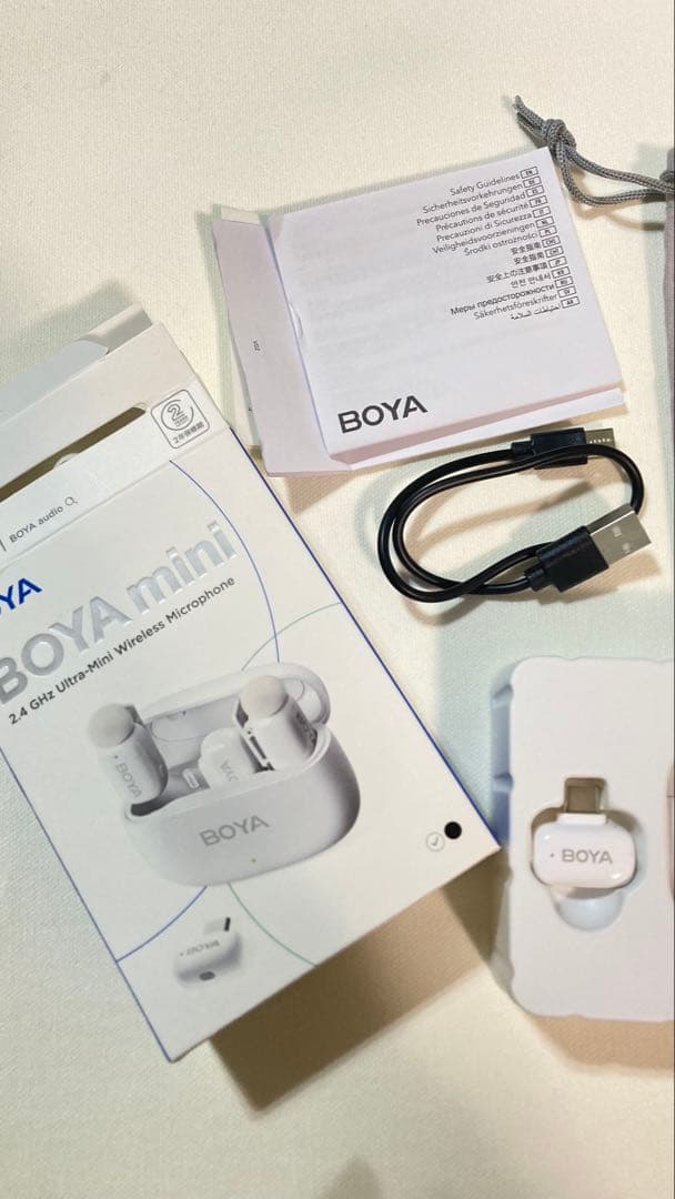 BOYA mini ワイヤレスマイクセットUSB-C&Lightning(白)