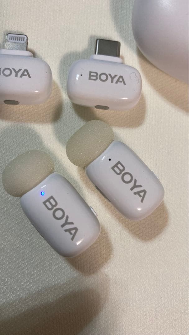 BOYA mini ワイヤレスマイクセットUSB-C&Lightning(白)