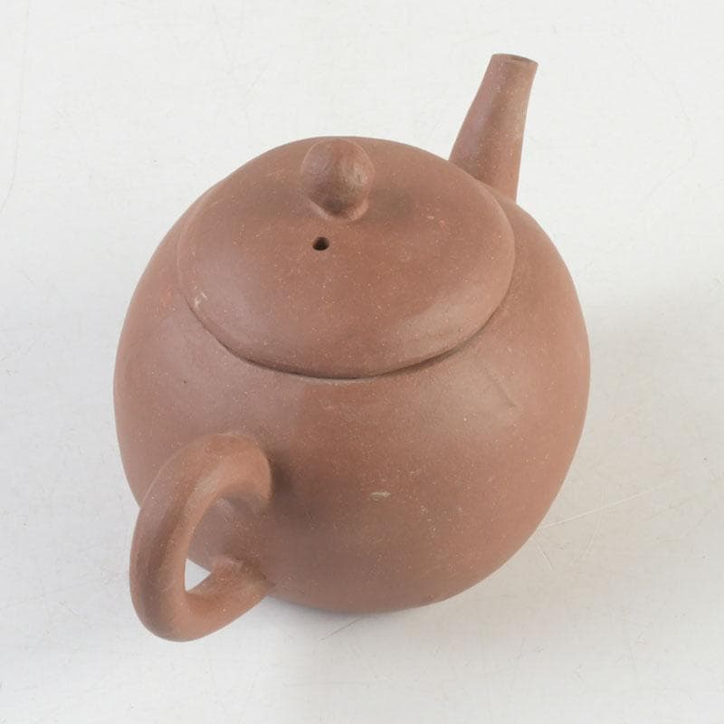 煎茶道具　常滑焼　三代山田陶山製　紫砂　朱泥　急須　共布共箱　V　9568