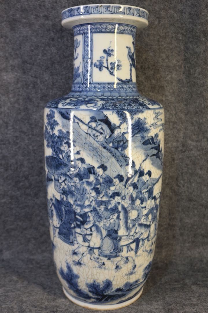 旧家蔵出　清国時代　大型 康熙青花瓷 逸品　陶器　置物