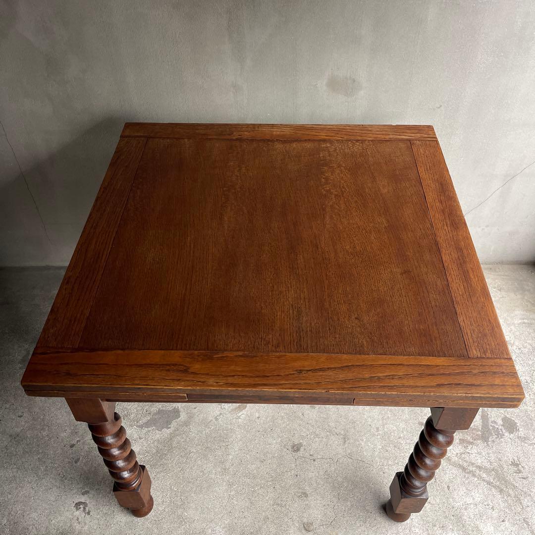 イギリス　アンティーク家具 ドローリーフテーブル 拡張テーブル　オーク