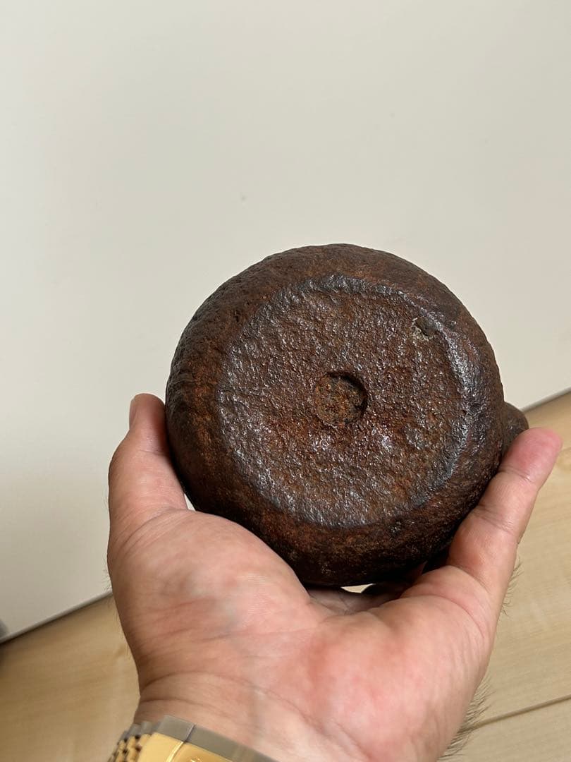 金寿堂造 麒麟文小豆鉄瓶 縦胴在銘煎茶道具容量500cc