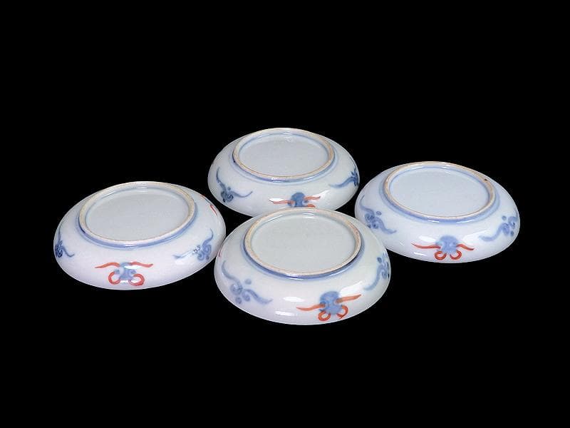 古伊万里 色絵 割絵 花の図 4寸皿 4枚 3164AS-CWu - メルカリ