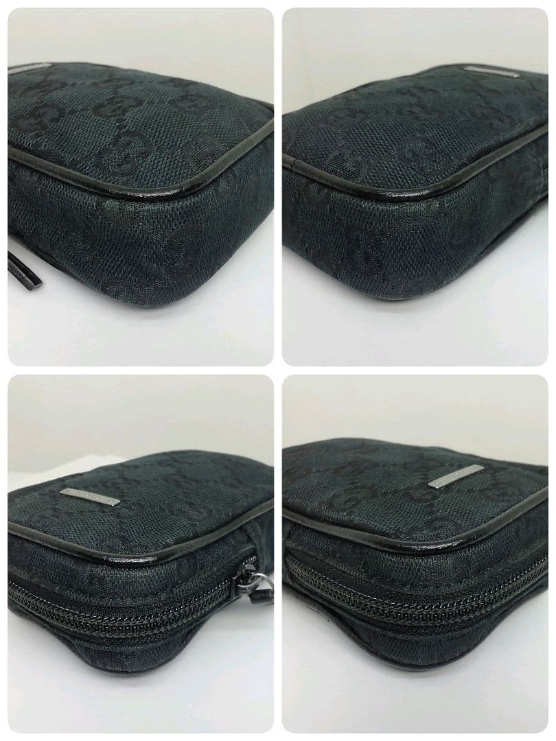 GUCCI　グッチ　キャンバス ブラック シガレットケースポーチ　タバコ入れ