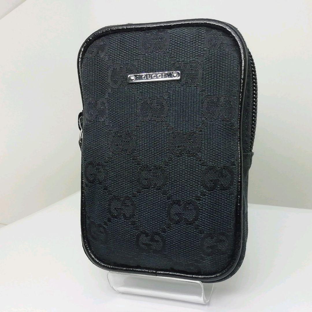 GUCCI　グッチ　キャンバス ブラック シガレットケースポーチ　タバコ入れ