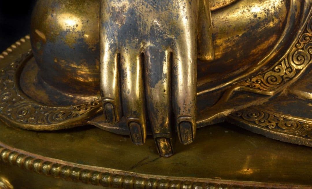 チベット特大仏像 高さ57cm 仏教美術 古銅 鍍金釈迦如来坐像(釋迦牟尼