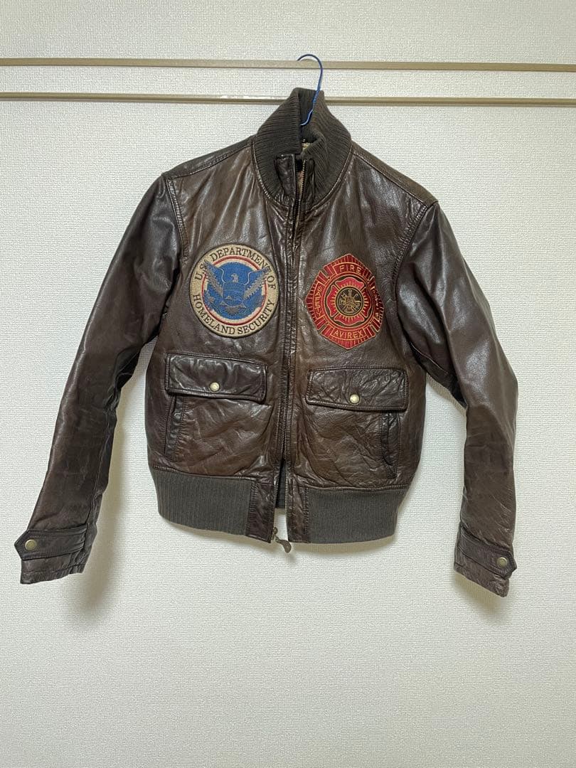 オンライン 通販ファッション - AVIREX ブラウンレザージャケット M