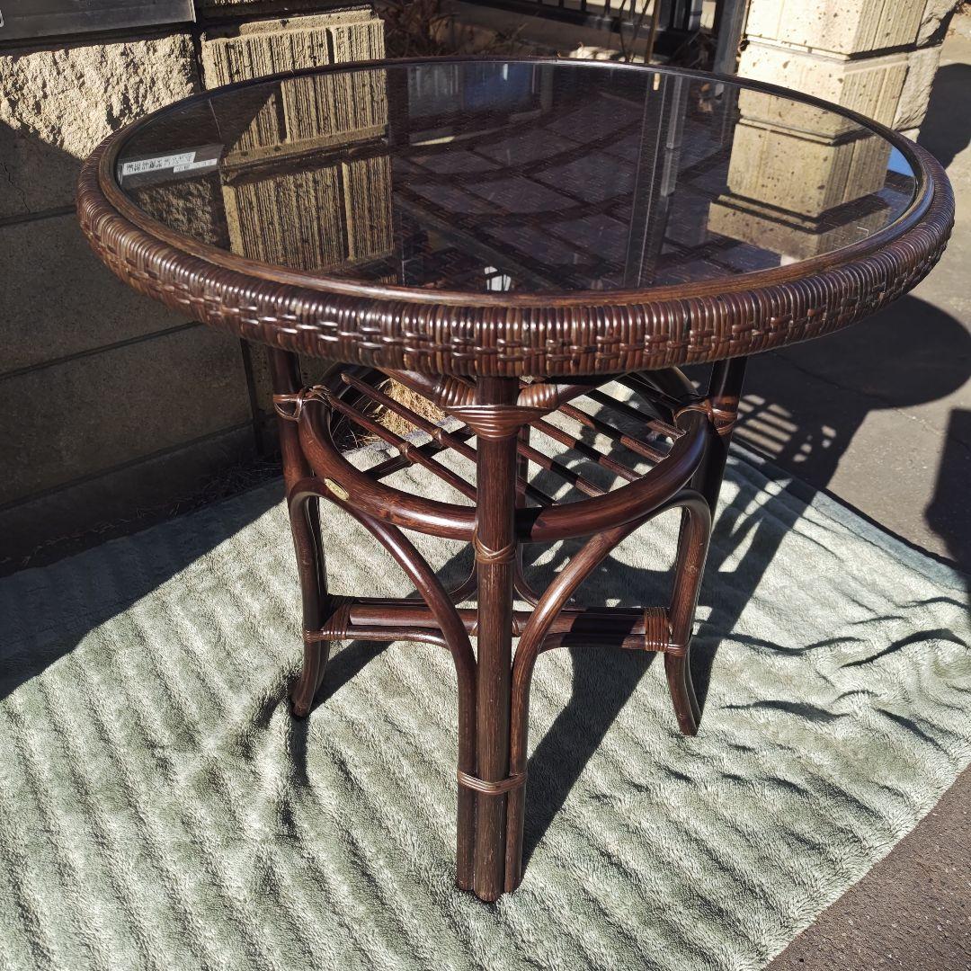 h*a様 昭和レトロ 横浜Kazama 籐ラタン　ラタンテーブル　当時物
