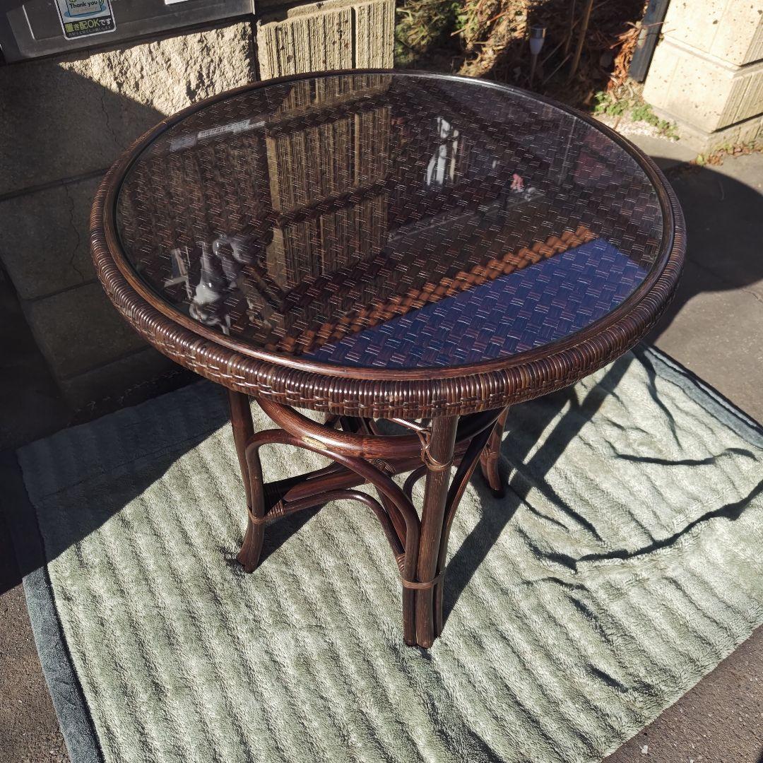 h*a様 昭和レトロ 横浜Kazama 籐ラタン　ラタンテーブル　当時物