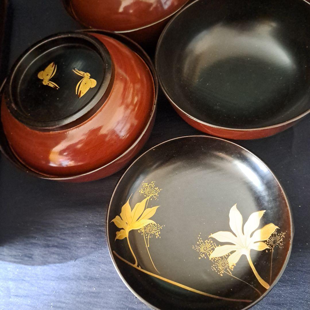 「輪島のお椀(わん)をお正月に！」金蒔絵(きんまきえ)漆器 4客セット 骨董アン