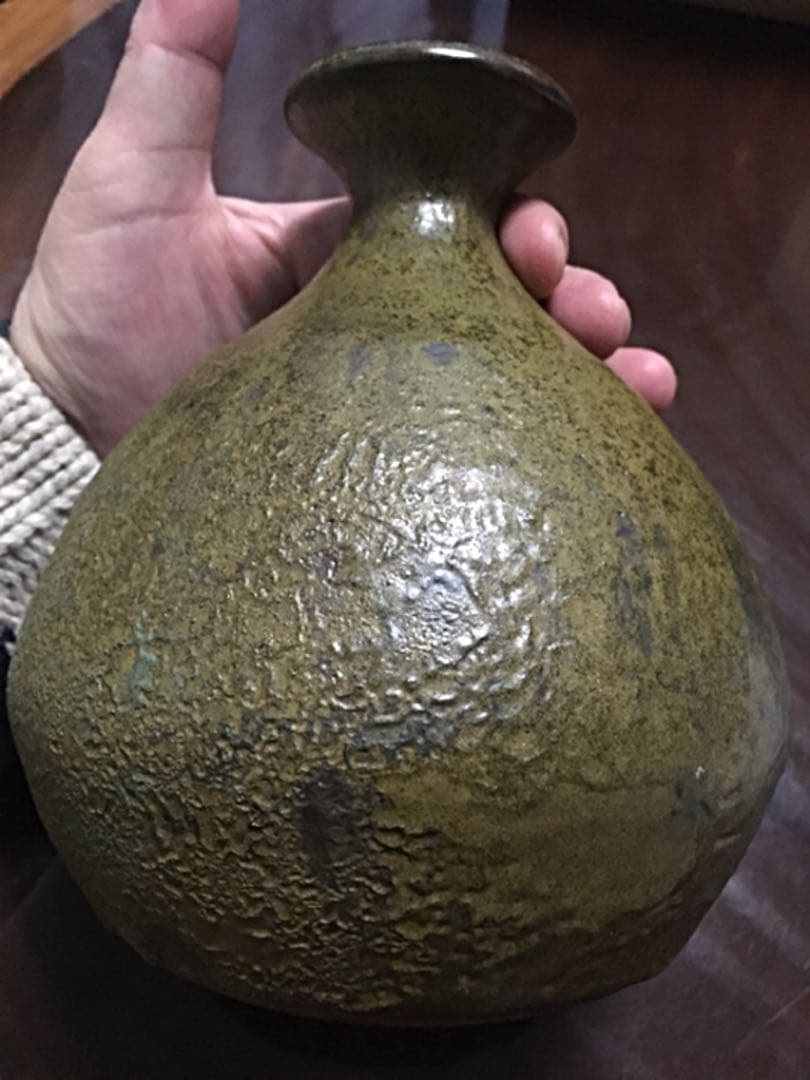 古物  丹波焼？ 舟徳利 在銘有り