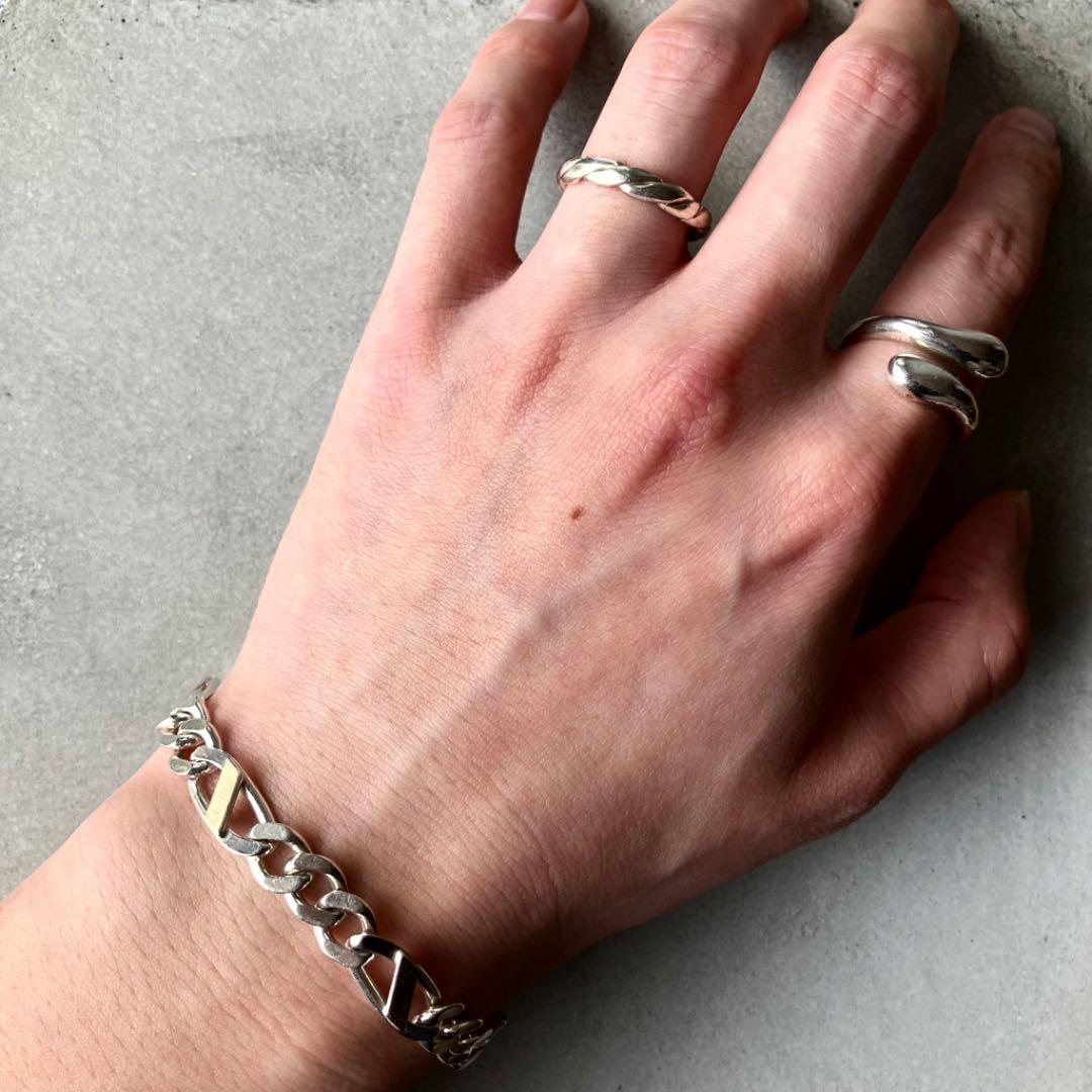 イタリア製 ヴィンテージ Figaro フィガロチェーンブレスレット 925