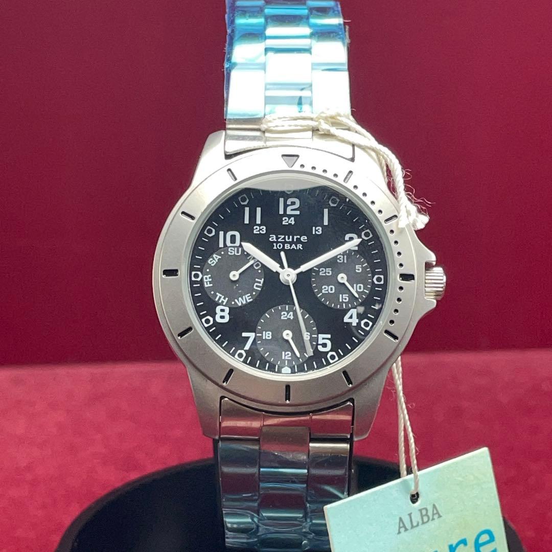 90s 希少 未使用 SEIKO ALBA azure 純正SSブレス 説明書付