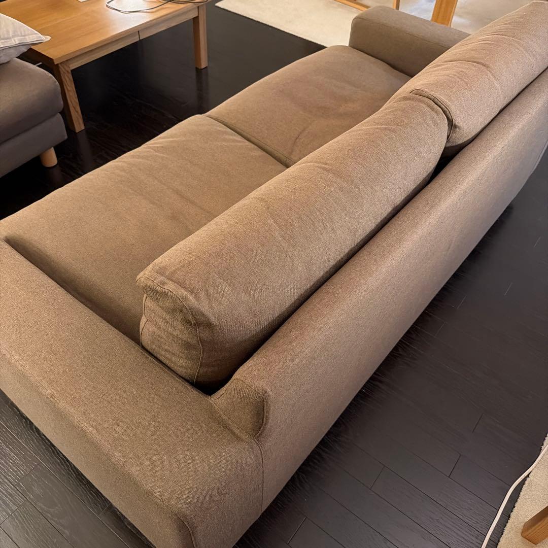 無印良品ソファ２．５シーターワイドアームダウンフェザーポケットコイルクッション