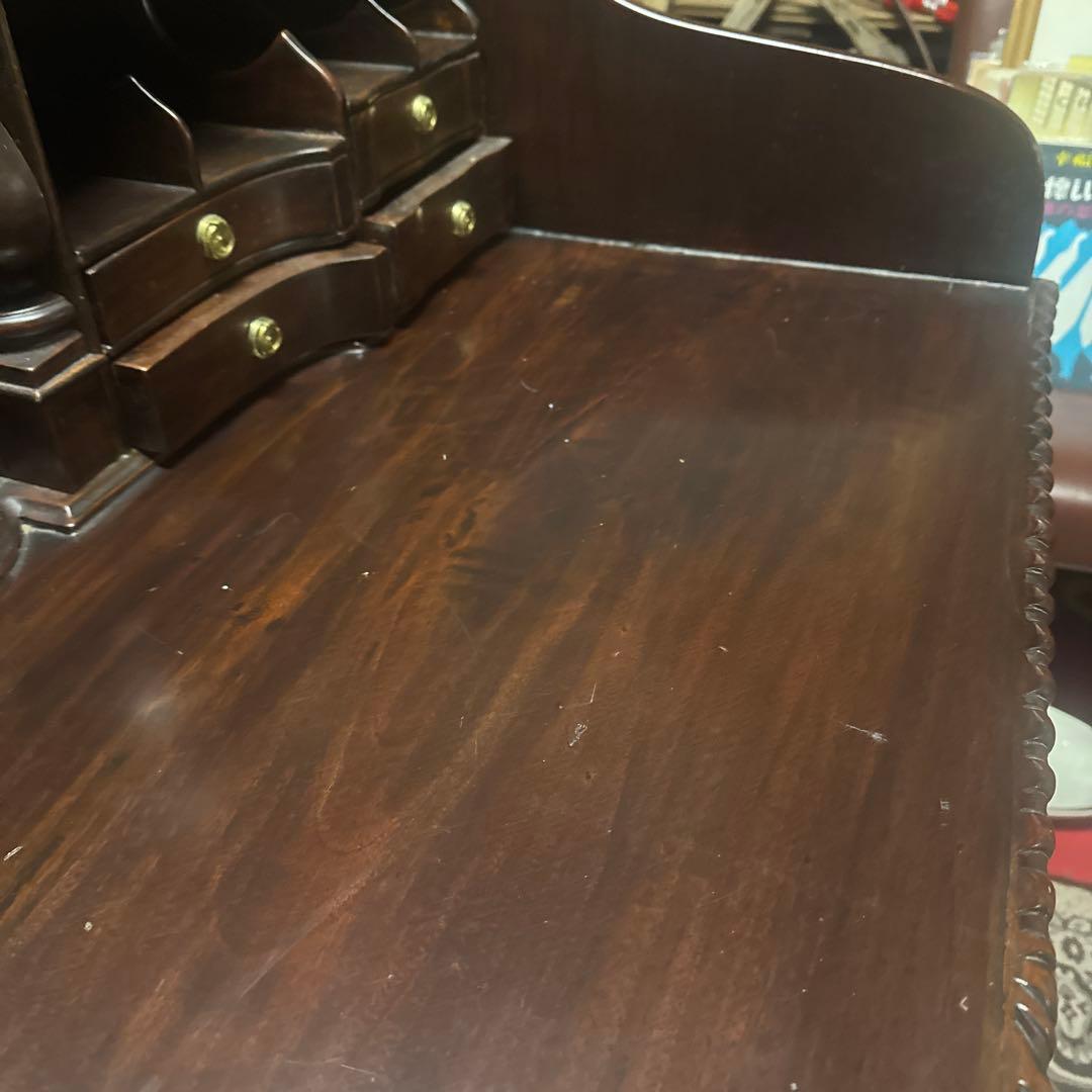 輸入家具 マホガニー ダークブラウン イギリス ライティングデスク