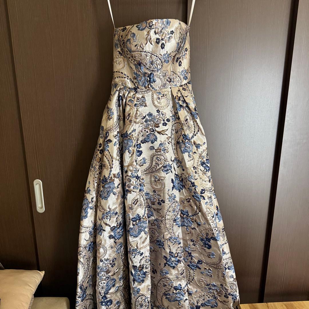 フラワージャガードドレス　Lサイズ　ウェディングドレス　前撮り