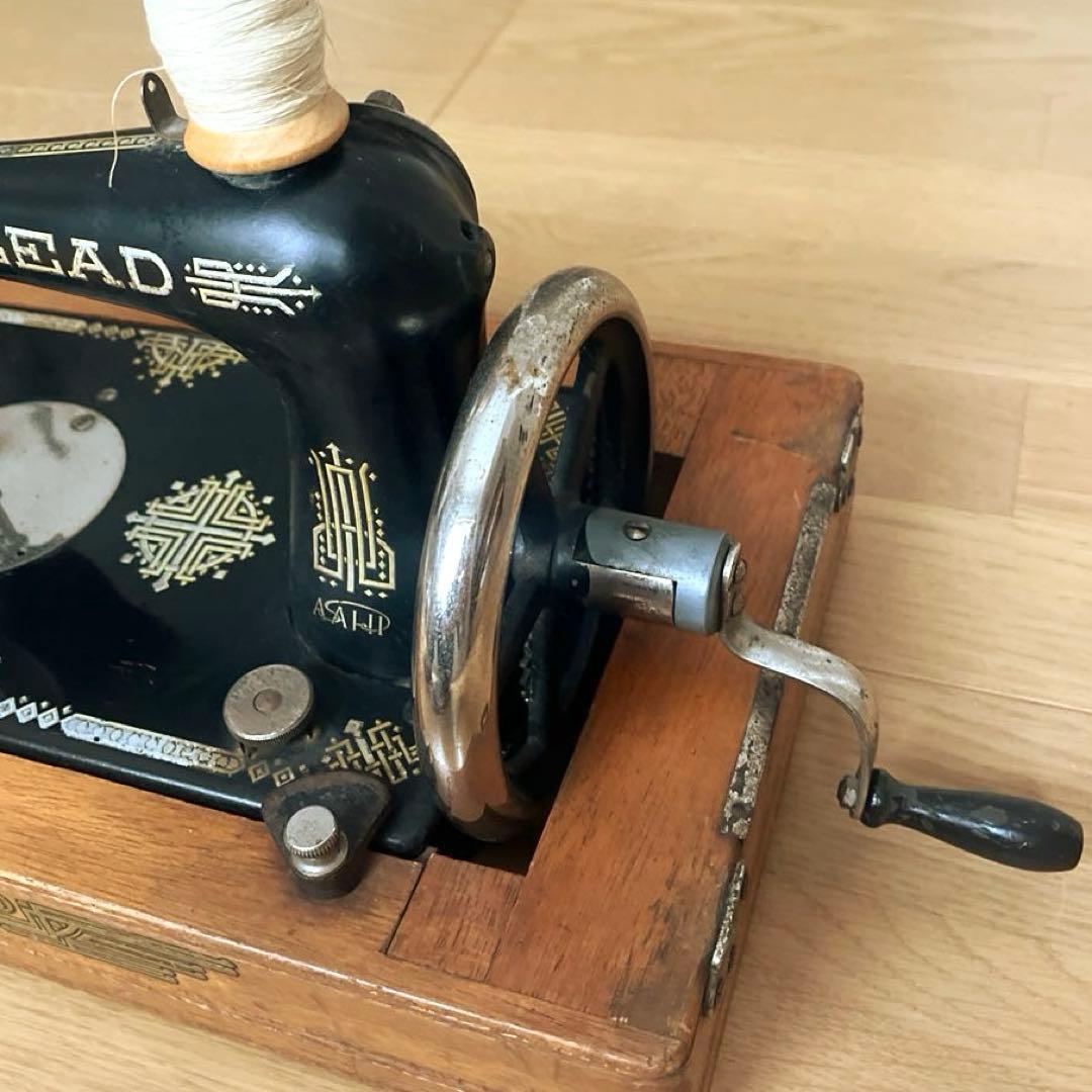 古道具 アンティーク 手回しミシン LEAD インテリア